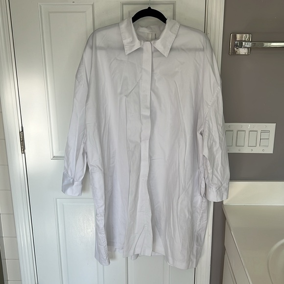 Norma Kamali Revolve Super OS Oversized Boyfriend Shirt Long Sleeve Mini Dress - Picture 4 of 8